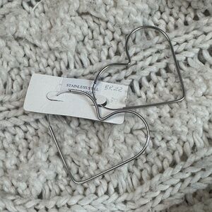 Silver Heart-Shaped Earrings